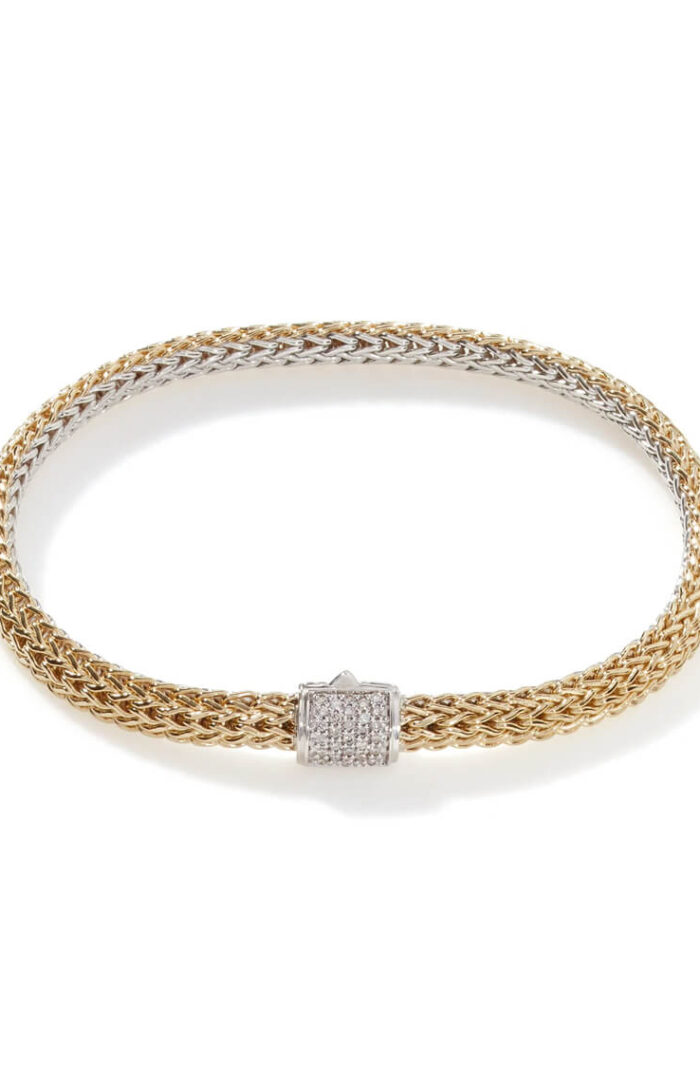 Icon Bracelet, Gold, Silver, Diamonds