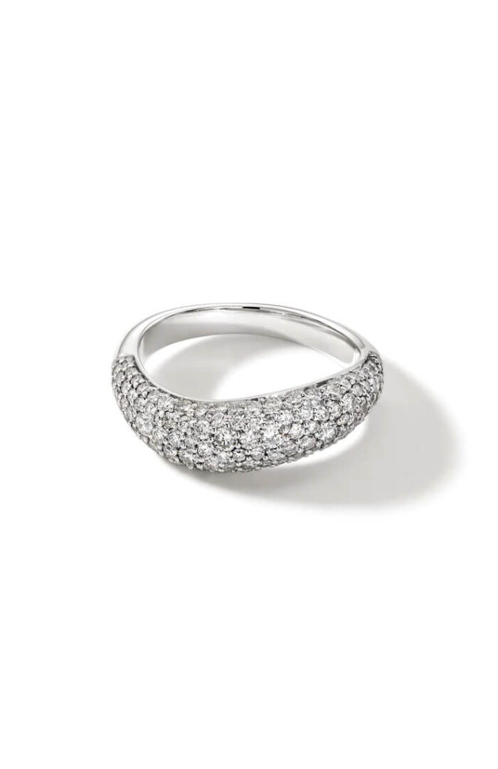 Surf Ring, Sterling Silver, Diamonds