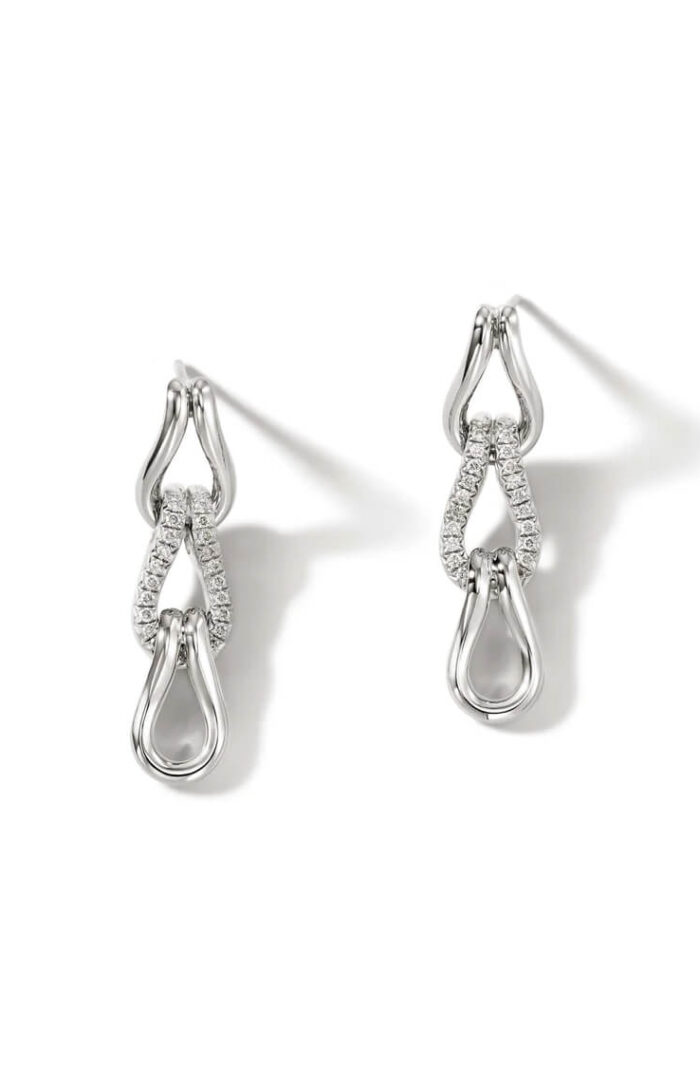 Surf Link Earring, Sterling Silver